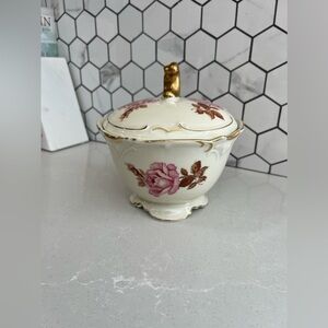 Vintage 1960s Porcelain Sugar Bowl